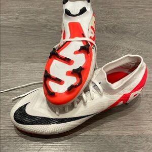 Nike White and Red Soccer Cleats